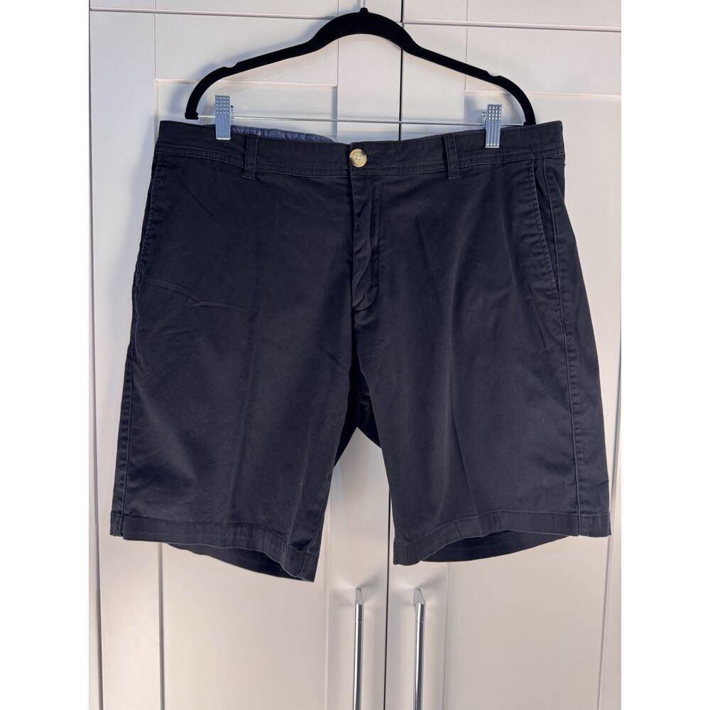 Nickel & Iron Shorts Mens 38 Black Flat Front Chino Casual Golf Preppy Classic